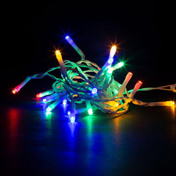 Șir luminos - 50 LEDuri colorate - alimentat de la rețea - 5 m - 8 programe