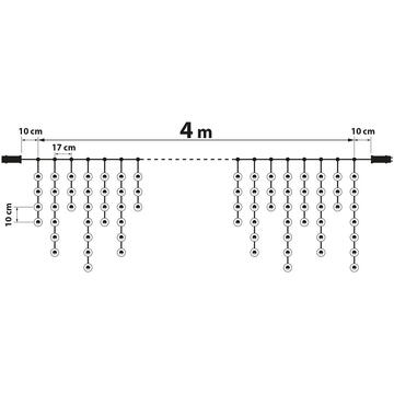 Perdea luminoasă - 200 LEDuri - albă - IP44 - 4,2 m - 8 programe