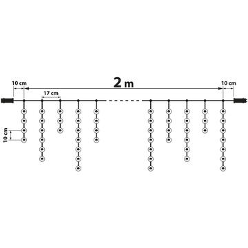Perdea luminoasă - 100 LEDuri - alb rece - IP44 - 2,2 m - 8 programe