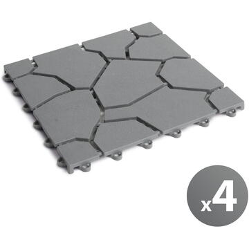 Garden of Eden - Plăci paviment pentru grădini 29 x 29 x 1,5 cm - model piatră naturală - gri