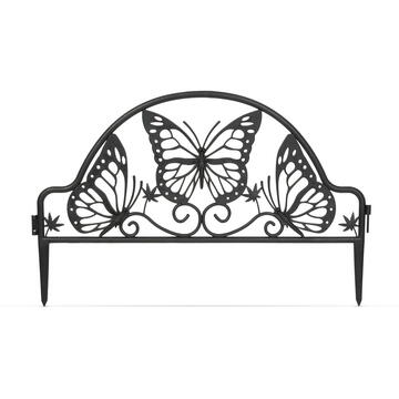 Garden of Eden - Bordură pentru pat de flori / gard - 49,5 x 31 cm - negru