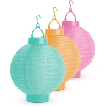 Garden of Eden - Lampion solar cu LED 3 culori, alb rece 21 cm