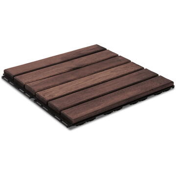 Family Pardoseală din lemn - 6 lamele - 30 x 30 cm - maro închis - 6 buc/pachet