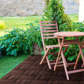 Family Pardoseală din lemn - 12 lamele - 30 x 30 cm - maro închis - 6 buc/pachet