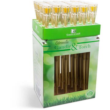Garden of Eden Lumânare parfumată citronella, din bambus - 75 x 6,5 cm