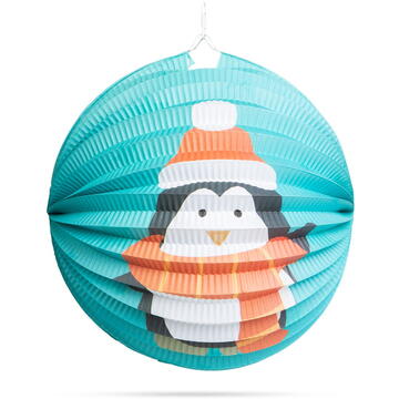 Felinar de Crăciun - model pinguin - 25 cm