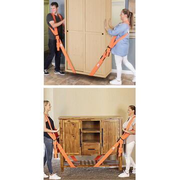 HANDY - Chingă pentru transportul mobilei, cu curele pentru spate şi pentru încheietură - 253 x 45 x 1,2 mm - pentru 2 persoane