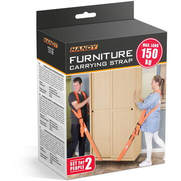 HANDY - Chingă pentru transportul mobilei, cu curele pentru spate şi pentru încheietură - 253 x 45 x 1,2 mm - pentru 2 persoane