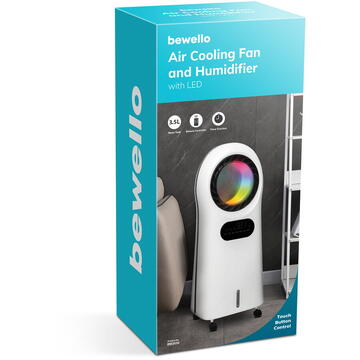 Ventilator și umidificator mobil - răcire cu aer - LED - 220-240 V, 3,5 L - BEWELLO