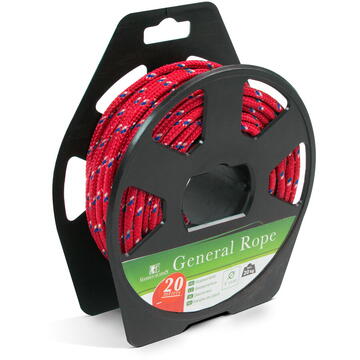 Funie de uz general - 4 mm - 20 m - roșie/albastră - Garden of Eden