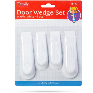 Pene pentru blocarea ușilor - plastic, albe - 4 buc / pachet