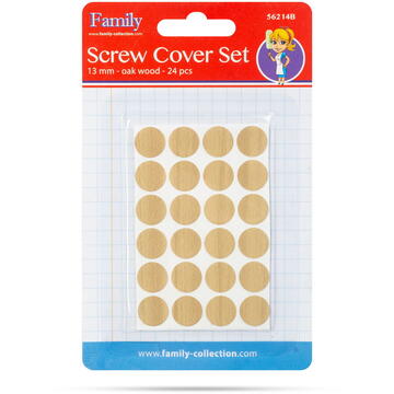 Set măști pentru șuruburi 13 mm - stejar - 24 buc