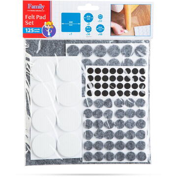 Set tampoane de pâslă pentru mobilier - 2 mm - 125 buc