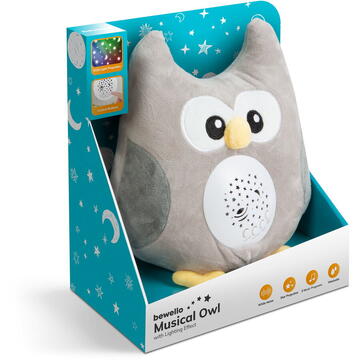 Bufniță de pluș muzicală - cu lumini - 3 x AAA - BEWELLO