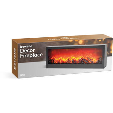 Bewello Șemineu cu efect de flăcări LED - baterie / USB - 60 x 10 x 20 cm