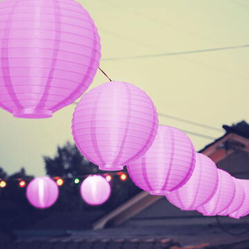 Family Lampion LED - magenta - 2 x AAA