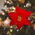 Ornament de brad Poinsettia - 21 cm - roșu