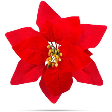 Ornament de brad Poinsettia - 21 cm - roșu