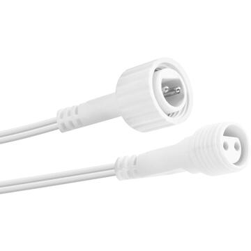 Cablu prelungitor pentru șirurile luminoase LED - IP44 - 5 m - alb