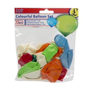 Family Pound Set baloane, colorate, 15 buc./pachet