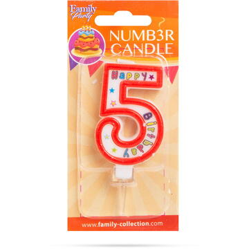 Family Lumânare pentru tort în forma cifrei 5