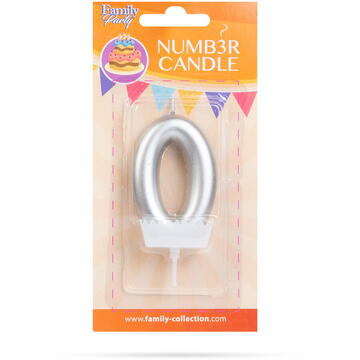 Family Lumânare pentru tort în forma cifrei 0