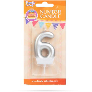 Family Lumânare pentru tort în forma cifrei 6