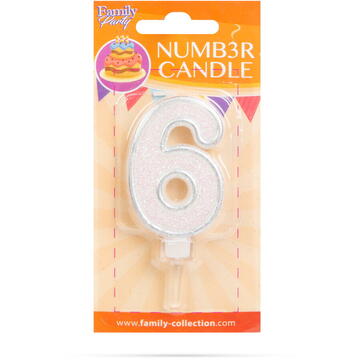 Family Lumânare pentru tort în forma cifrei 6