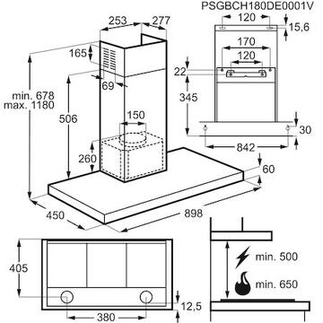 Hota Hota Electrolux LFT429X , Putere de absorbtie 600 mc/h, 1 motor, 90 cm, Inox