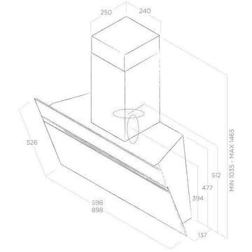 Hota ELICA STRIPE WH/A/90 Hood Hota de perete 90 cm - sticla alba