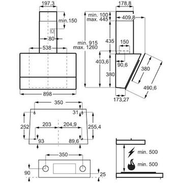 Hota Hota Electrolux LFV619R , Putere de absorbtie 700 mc/h, 1 motor, Conectivitate plita, Functie Breeze, 90 cm, Negru mat