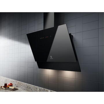 Hota Hota Electrolux LFV416K , Putere absorbtie 600 m3/h, LEDSpot, Control touch, 60 cm, Negru