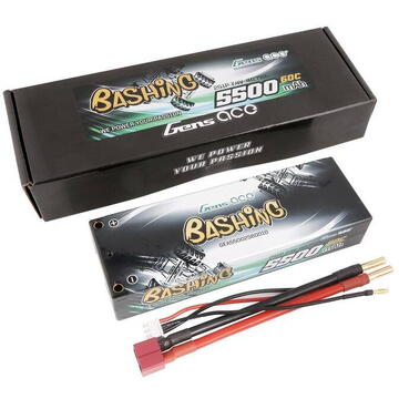 Battery Lipo Gens ace 5500mAh 2S 7.4V 60C HardCase RC 10# car with T-plug