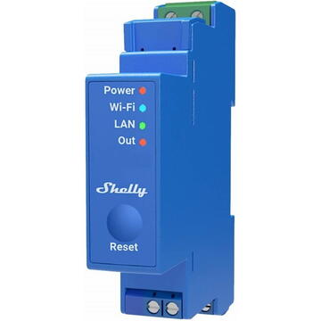 Releu inteligent Shelly Releu WiFi  Pro 1, Din Rail, Dry contacts, 1 canal, 16A, Albastru