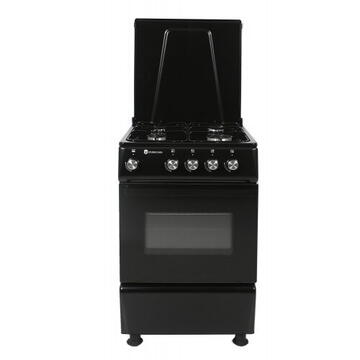 Aragaz clasic, 4 ochiuri gaz, cuptor gaz, 50x50cm, Studio Casa GALAXY, Negru