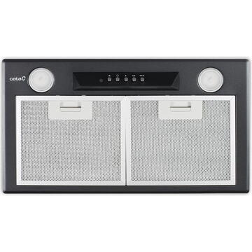 Hota Cata GT-PLUS 45 BK Hood, C, Canopy, Width 49,2 cm, Max extraction power (EN61591) 645 m3/h, Mechanical control, LED, Black