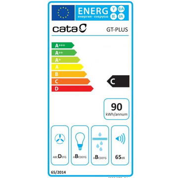 Hota Cata GT-PLUS 45 BK Hood, C, Canopy, Width 49,2 cm, Max extraction power (EN61591) 645 m3/h, Mechanical control, LED, Black