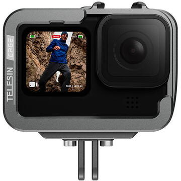 TELESIN Aluminum cage for GoPro Hero 11/10/9 +vertical adapter