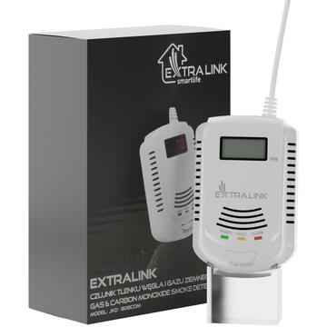 EXTRALINK JKD-808COM, Cu fir, Wireless, Monoxid de carbon, Gaz,  Alb