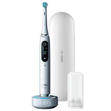 Periute de dinti clasice Braun Oral-B iO Series 10 Stardust, Bluetooth, Curatare 3D, Inteligenta artificiala, 7 moduri, Alb
