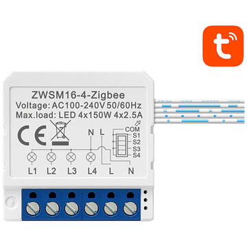 Smart Switch Module ZigBee Avatto ZWSM16-W4 TUYA