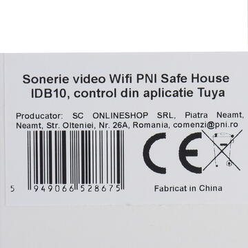 Sonerie video Wifi PNI Safe House IDB10, control din aplicatie Tuya, vizibilitate nocturna, selectie melodii, control volum