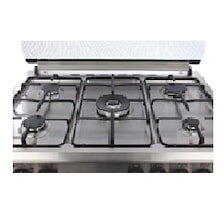 Aragaz mixt 5 arzatoare gaz, Cuptor electric, 90x60cm, Studio Casa, FE90/60 Multifunctional, Grill electric, Rotisor, 2 ventilatoare, Aprindere electrica, Inox