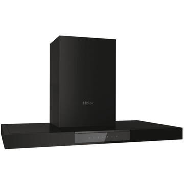 Hota Haier HATS9DS46BWIFI,Putere de absorbtie 852 mc/h, 5 Viteze, Wi-Fi + Bluetooth, Control Touch, Filtre Carbon, 90 cm, Clasa A+, Negru