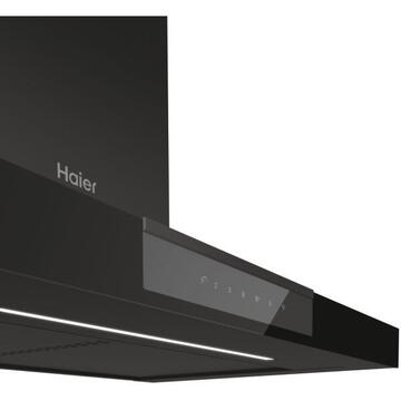 Hota Haier HATS9DS46BWIFI,Putere de absorbtie 852 mc/h, 5 Viteze, Wi-Fi + Bluetooth, Control Touch, Filtre Carbon, 90 cm, Clasa A+, Negru