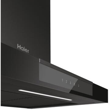 Hota Haier HATS6DCS56B,Putere de absorbtie 746 mc/h, TouchControl, Iluminare LED, Clasa A+, 60 cm, Sticla neagra