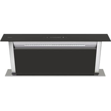 Hota Haier HADD9SS6B,605 mc/h, TouchControl, Iluminare LED, 90 cm, Inox/Sticla neagra