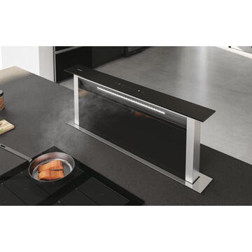 Hota Haier HADD9SS6B,605 mc/h, TouchControl, Iluminare LED, 90 cm, Inox/Sticla neagra