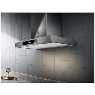 Hota Electrolux SEMINEU LFT526X, Putere de absorbtie 600 mc/h, Filtre aluminiu lavabile, 60 cm, Inox