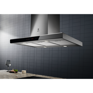 Hota Electrolux INSULA  EFI739X,Putere de absorbtie 740 mc/h, Conectivitate plita, Functie Breeze, Iluminare LED, 90 cm, Inox